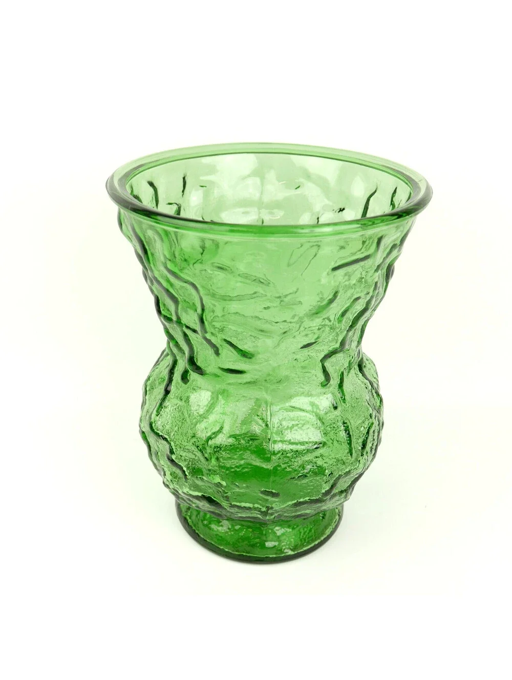 Vintage EO Brody G109 Emerald Green Crinkle Glass Vase MCM Cleveland USA 8